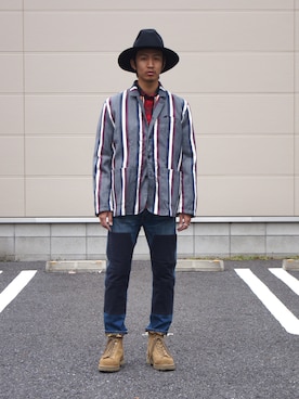 「uniform experiment」｜「アイテム（ブルゾン）」を使った、UNDERPASSさん（メンズ・172cm）の秋コーディネート