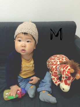 「ZARA（ザラ）のアイテム（ノーカラージャケット）」を使った、maaさん（キッズ・80cm）の春コーディネート
