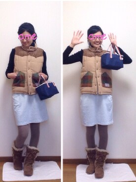 「スウェットスカート」｜「アイテム（その他アウター）」を使った、ameさん（レディース・164cm）の秋コーディネート