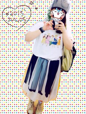 「歩きやすさ重視」｜mochikoさん（レディース・158cm）の夏コーディネート