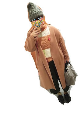 「お仕事スタイル」｜「アイテム（その他アウター）」を使った、mochikoさん（レディース・158cm）の冬コーディネート