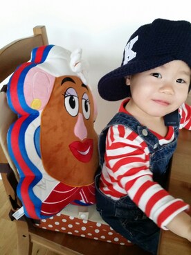 「ニットキャップ」｜「アイテム（雑貨/ホビー）」を使った、ＳU☆HANAさん（キッズ・70cm）の秋コーディネート