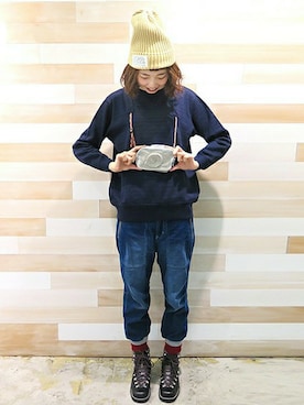 「アイテム（スウェット、その他）」を使った、ぴのこさん（レディース・172cm）の秋コーディネート