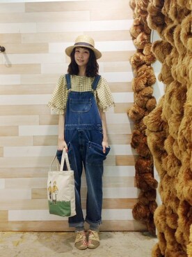 「Ne-net（ネネット）のアイテム（オールインワン・サロペット）」を使った、ぴのこさん（レディース・172cm）の春コーディネート