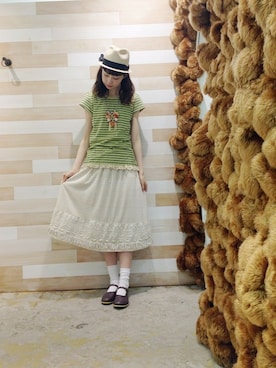 「アイテム（ドレスシューズ、ブラウン系）」を使った、ぴのこさん（レディース・172cm）の夏コーディネート