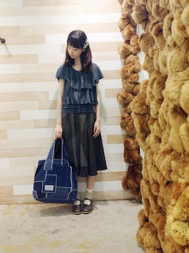 「アイテム（ドレスシューズ、ブラウン系）」を使った、ぴのこさん（レディース・172cm）の夏コーディネート