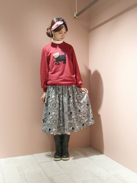 「Ne-net（ネネット）のアイテム」を使った、ぴのこさん（レディース・172cm）の秋コーディネート