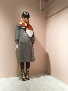 「動物モチーフ」｜「アイテム（ブーツ）」を使った、ぴのこさん（レディース・172cm）の冬コーディネート