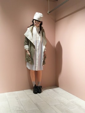 「シャツワンピ」｜ぴのこさん（レディース・172cm）の冬コーディネート