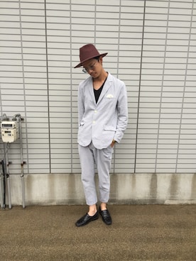 「海」｜「アイテム（セットアップ）」を使った、Narita Taisukeさん（メンズ・183cm）の夏コーディネート