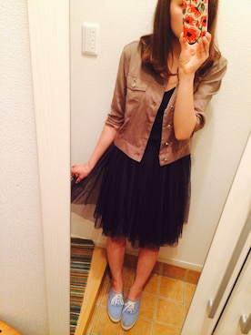 「RAY CASSIN（レイカズン）のアイテム（ミリタリージャケット）」を使った、CHORIさん（レディース・159cm）の春コーディネート