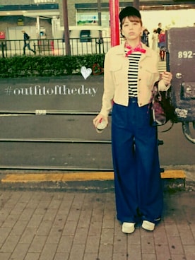 「model」｜「アイテム（その他アウター）」を使った、チャベス愛さん（レディース・165cm）の春コーディネート