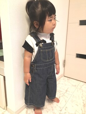 「abcd（ナシ）のアイテム（オールインワン・サロペット）」を使った、M.Yさん（キッズ・90cm）の秋コーディネート