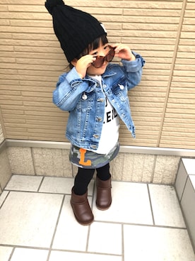 「Lee（リー）のアイテム（スカート）」を使った、M.Yさん（キッズ・90cm）の秋コーディネート
