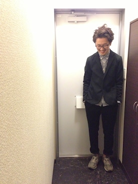 「Curly（カーリー）のアイテム（テーラードジャケット）」を使った、yutakaさん（メンズ・170cm）の冬コーディネート