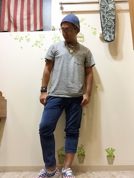 「GOLD（ゴールド）のアイテム」を使った、mar-☆さん（メンズ・172cm）の夏コーディネート