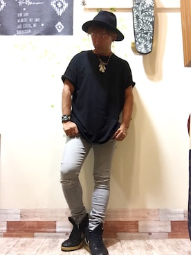 「Bershka（ベルシュカ）のアイテム（Tシャツ/カットソー）」を使った、mar-☆さん（メンズ・170cm）の秋コーディネート