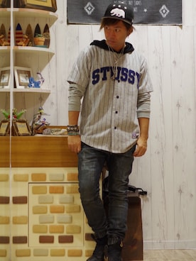 「STUSSY（ステューシー）のアイテム（シャツ/ブラウス）」を使った、mar-☆さん（メンズ・170cm）の秋コーディネート