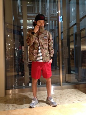 「膝上ショーツ」｜「アイテム（マウンテンパーカー）」を使った、OGAWAさん（メンズ・175cm）の夏コーディネート