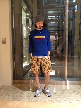 「七分袖Ｔシャツ」｜OGAWAさん（メンズ・175cm）の夏コーディネート