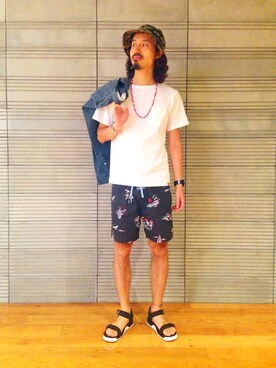 「サーフショーツ」｜OGAWAさん（メンズ・175cm）の夏コーディネート
