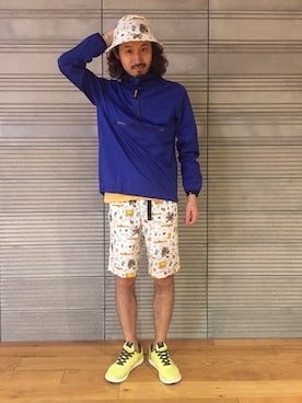 「Gramicci（グラミチ）のアイテム（帽子）」を使った、OGAWAさん（メンズ・175cm）の夏コーディネート