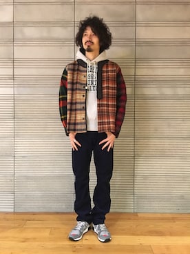 「ベースボールシャツ」｜「アイテム（ブルゾン）」を使った、OGAWAさん（メンズ・175cm）の秋コーディネート