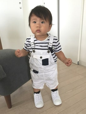 「アイテム（福袋/福箱、レッド系）」を使った、kanatoさん（キッズ・70cm）の夏コーディネート