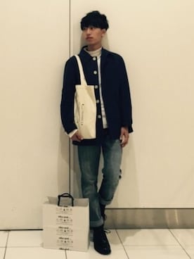 「CIAOPANIC TYPY（チャオパニックティピー）のアイテム（ステンカラーコート）」を使った、MOTOさん（メンズ・163cm）の秋コーディネート