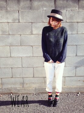 「ALGONQUINS（アルゴンキン）のアイテム（ニット/セーター）」を使った、coconuts002023さん（レディース・152cm）の冬コーディネート