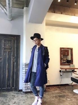 「サロンスタッフ」｜「アイテム（その他アウター）」を使った、yooさん（メンズ・177cm）の春コーディネート