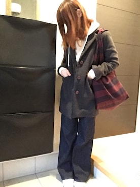 「UNIQLO（ユニクロ）のアイテム（ニット/セーター、グレー系）」を使った、miyakoさん（レディース・162cm）の春コーディネート
