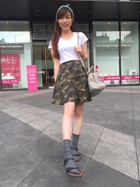 「Bread & Boxersのアイテム」を使った、Denïseさん（レディース・165cm）の夏コーディネート