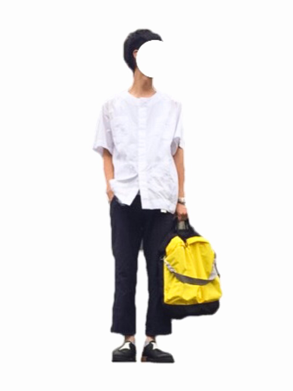 「モノトーン、ノーカラーシャツ、sunsea」｜「SUNSEAのアイテム（シャツ/ブラウス、ホワイト系）」を使った、ともつまさん（メンズ・179cm）の夏コーディネートの1枚目の写真