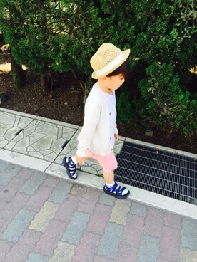 「ZARA KIDSのアイテム（カーディガン/ボレロ、ベージュ系）」を使った、oryさん（キッズ）の春コーディネート