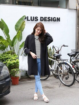 「FOREVER 21」｜「アイテム（トレンチコート）」を使った、huahuazengさん（レディース・165cm）の春コーディネート