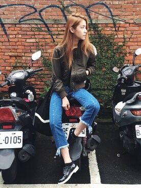 「TAIPEI」｜「アイテム（スタジャン）」を使った、huahuazengさん（レディース・165cm）の秋コーディネート