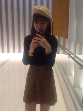 「A land（エーランド）のアイテム（帽子）」を使った、howaiyanさん（レディース・164cm）の冬コーディネート