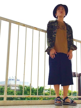 「タイパンツ」｜「アイテム（ジャケット/アウター）」を使った、NATSUKOさん（レディース・164cm）の夏コーディネート