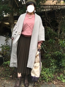 「passage mignon/flaneur（パサージュミニョンフラヌール）のアイテム（ハンチング/ベレー帽）」を使った、hanaco ‪✾‬さん（レディース・156cm）の秋コーディネート