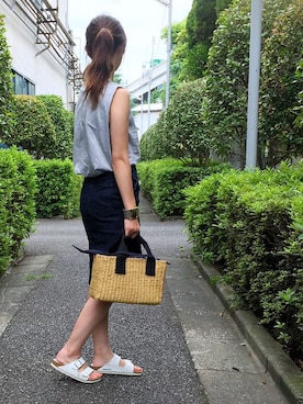 「ご近所コーデ」｜「アイテム（オールインワン・サロペット）」を使った、maaさん（レディース・165cm）の夏コーディネート