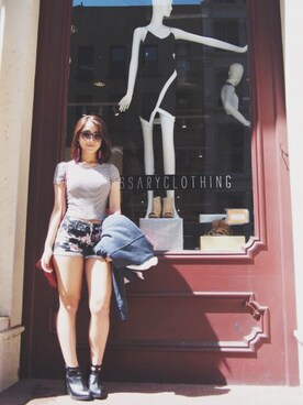 「Abercrombie&Fitch（アバークロンビーアンドフィッチ）のアイテム（チェスターコート）」を使った、ゆみ♡さん（レディース・163cm）の春コーディネート
