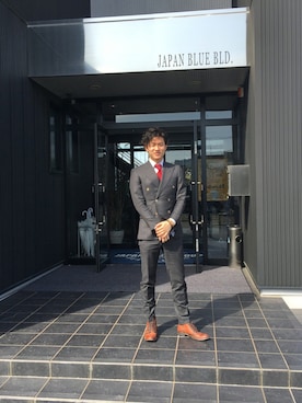 「ダークグレー」｜「アイテム（セットアップ）」を使った、Ryoma Nishizawaさん（メンズ・173cm）の春コーディネート