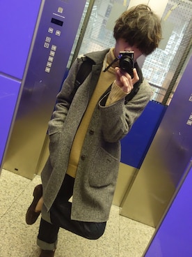 「417 EDIFICE（フォーワンセブンエディフィス）のアイテム（ローファー）」を使った、モモヒデさん（メンズ・170cm）の冬コーディネート