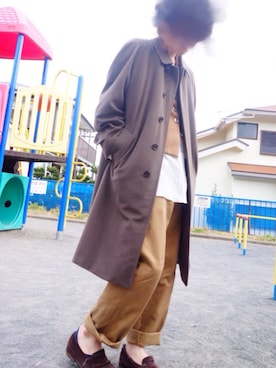 「417 EDIFICE（フォーワンセブンエディフィス）のアイテム（ローファー）」を使った、モモヒデさん（メンズ・170cm）の冬コーディネート