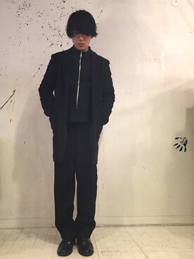 「MIHARAYASUHIRO（ミハラヤスヒロ）のアイテム（ブルゾン）」を使った、くぼっちさん（メンズ・172cm）の冬コーディネート