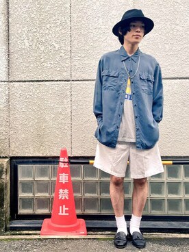 「shorts」｜「アイテム（その他）」を使った、くぼっちさん（メンズ・172cm）の夏コーディネート