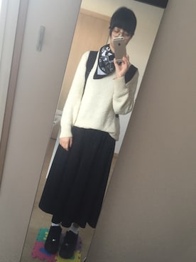 「黒リュック」｜「アイテム（財布/小物）」を使った、れーな◎さん（レディース・161cm）の秋コーディネート