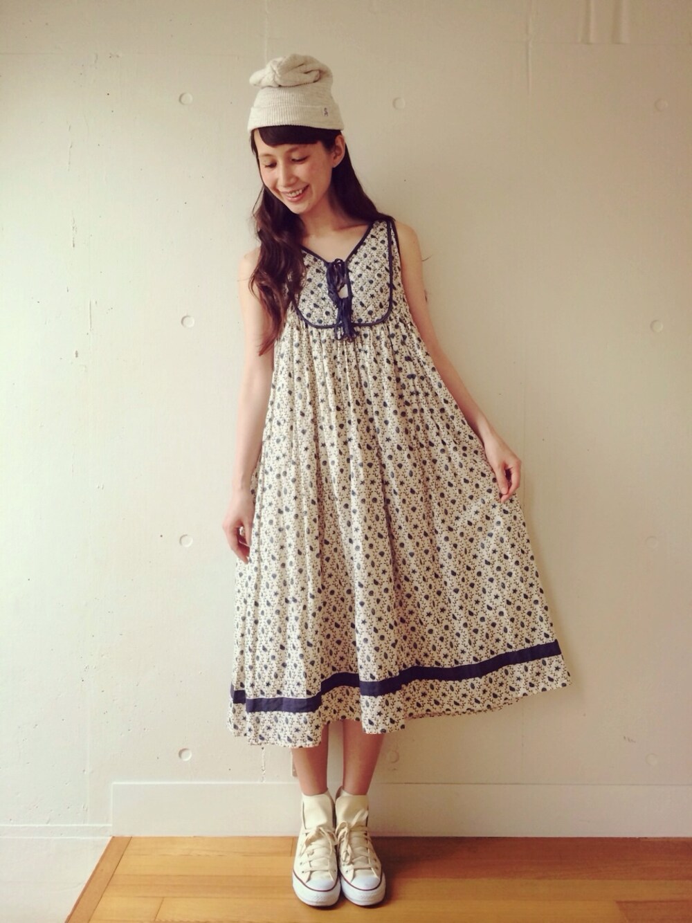 アーバンリサーチドアーズ ノースリーブワンピース 花柄 BASILE