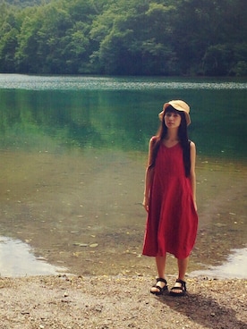 「DANTON（ダントン）のアイテム（バッグ）」を使った、Kazumiさん（レディース・165cm）の夏コーディネート